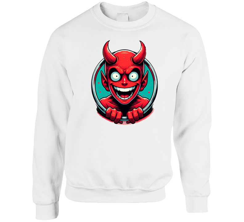 Son Of Satan Spawn Of The Devil Funny Parody Crewneck Sweatshirt Son Of Satan Spawn Of The Devil Funny Parody Crewneck Sweatshirt
