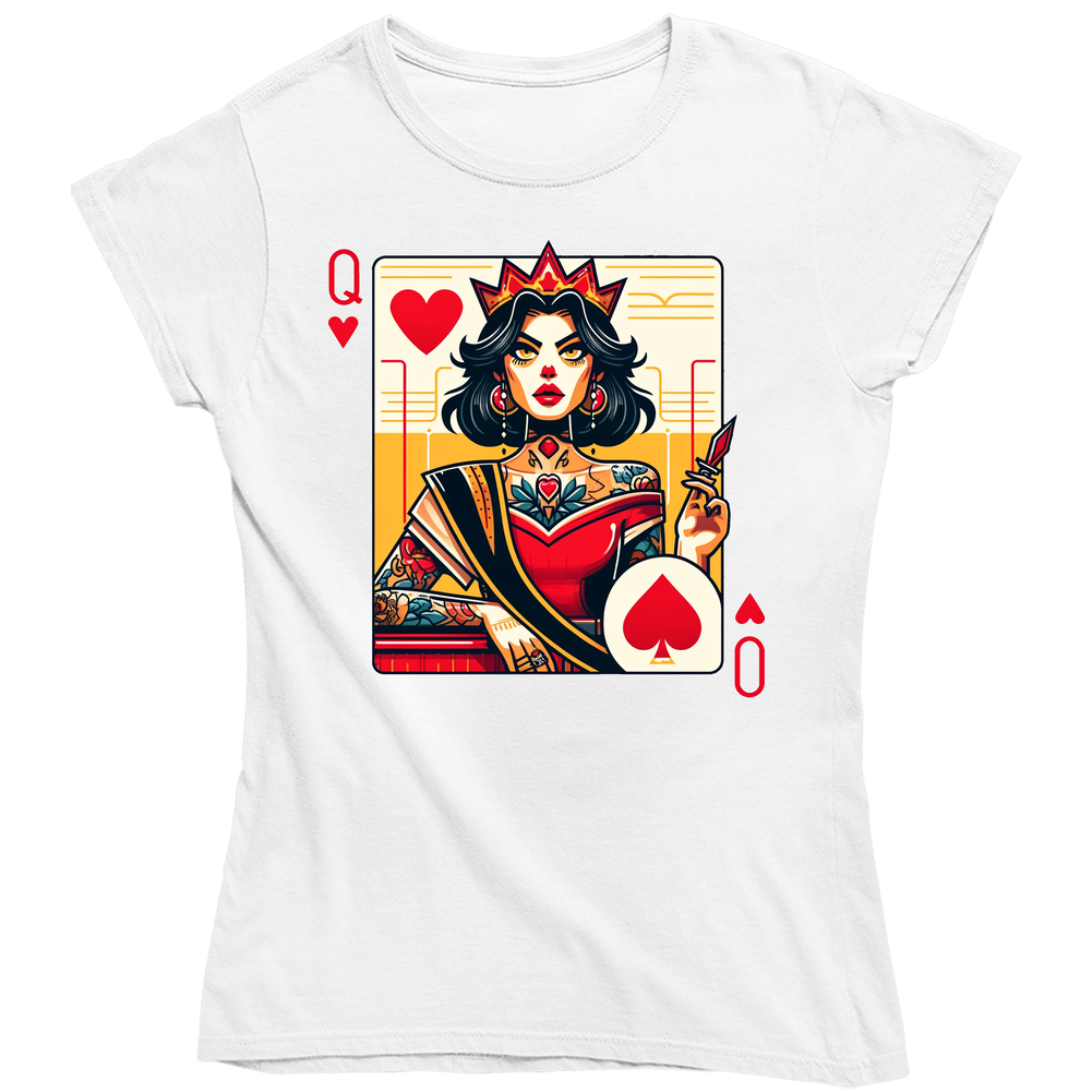 Queen Of Hearts Modern Woman Ladies T Shirt Queen Of Hearts Modern Woman Ladies T Shirt