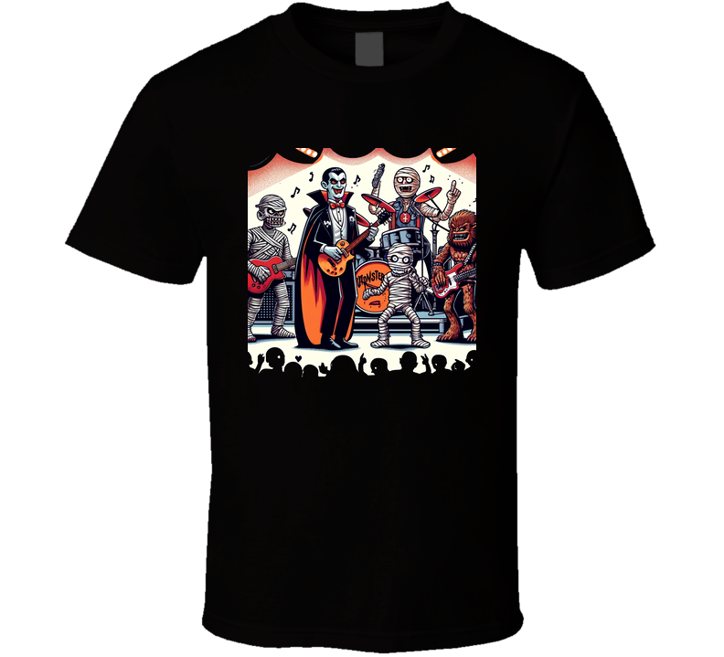 Monster Rock Band Parody Dracula Mummy Wolfman Funny T Shirt Monster Rock Band Parody Dracula Mummy Wolfman Funny T Shirt