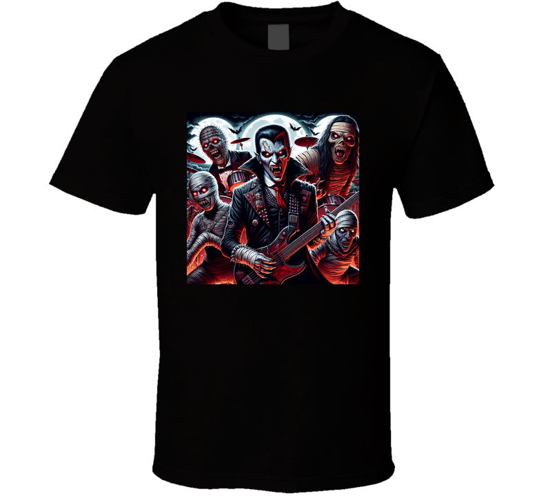 Monster Rock Band Parody Dracula Mummy Funny T Shirt Monster Rock Band Parody Dracula Mummy Funny T Shirt