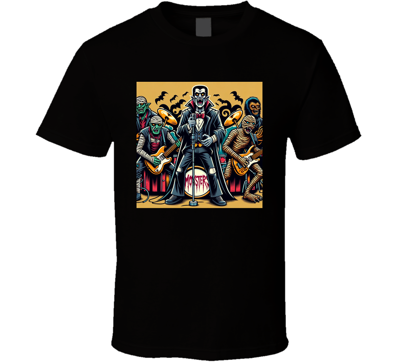 Monster Rock Band Parody Dracula Mummy Wolfman T Shirt Monster Rock Band Parody Dracula Mummy Wolfman T Shirt