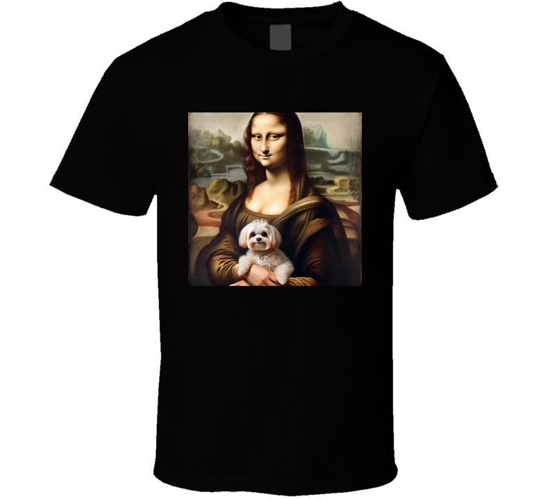 Mona Lisa Cute Lap Dog Parody Da Vinci T Shirt Mona Lisa Cute Lap Dog Parody Da Vinci T Shirt