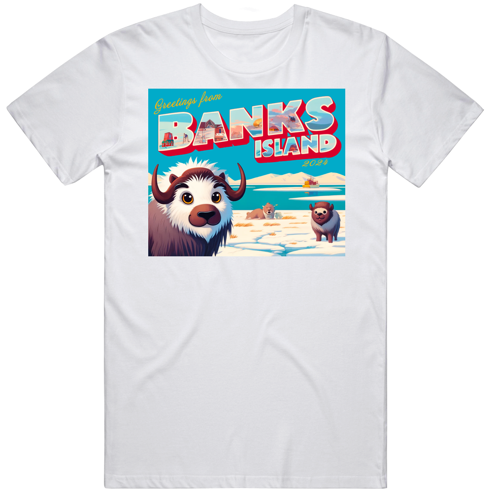 Greetings From Banks Island 2024 Funny Parody Postcard T Shirt Greetings From Banks Island 2024 Funny Parody Postcard T Shirt