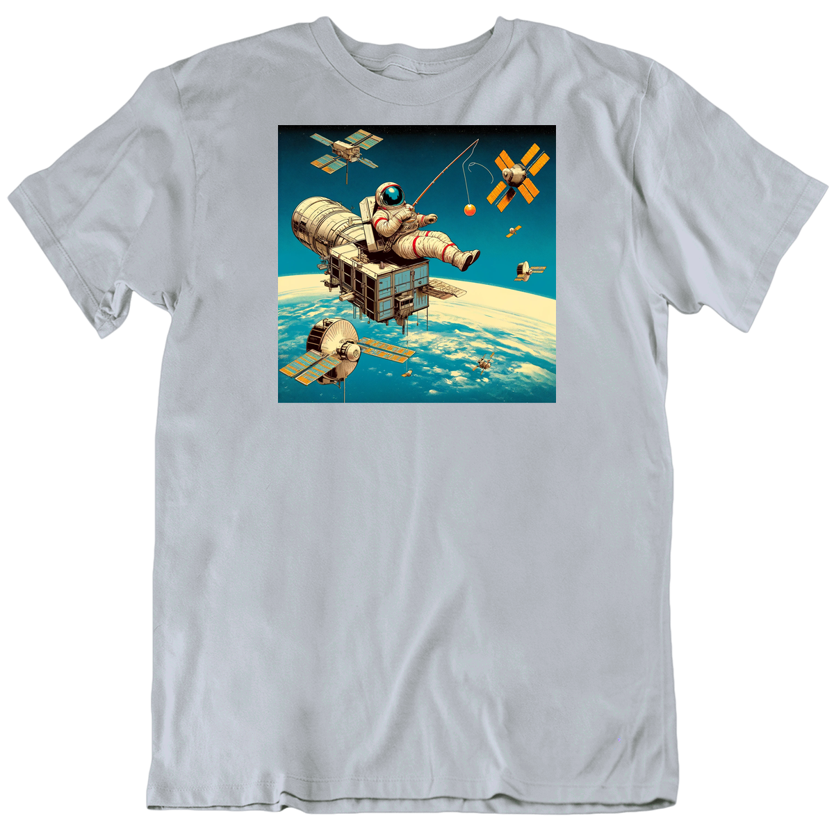 Fishing For Satellites Off The Space Station Fantasy Science Fiction T Shirt Fishing For Satellites Off The Space Station Fantasy Science Fiction T Shirt