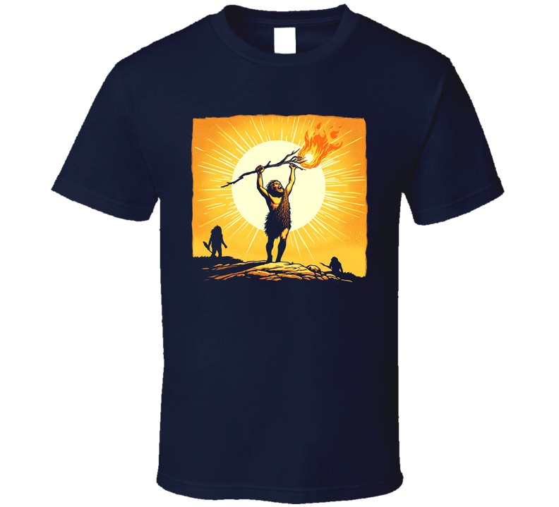 Prehistoric Man Discovers Fire Fantasy T Shirt Prehistoric Man Discovers Fire Fantasy T Shirt