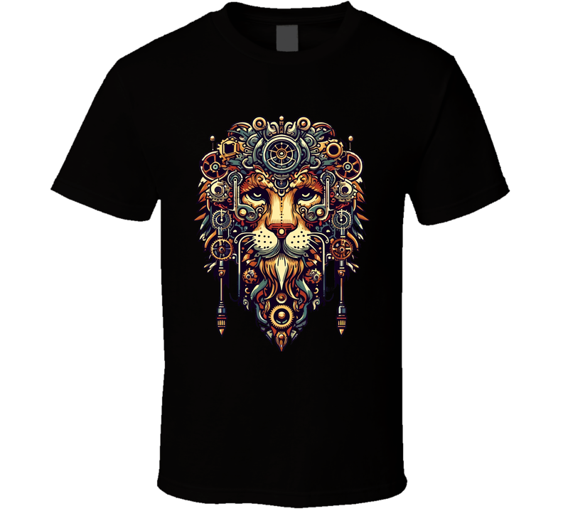 King Of The Steampunk Jungle Lion Fantasy Fan T Shirt King Of The Steampunk Jungle Lion Fantasy Fan T Shirt