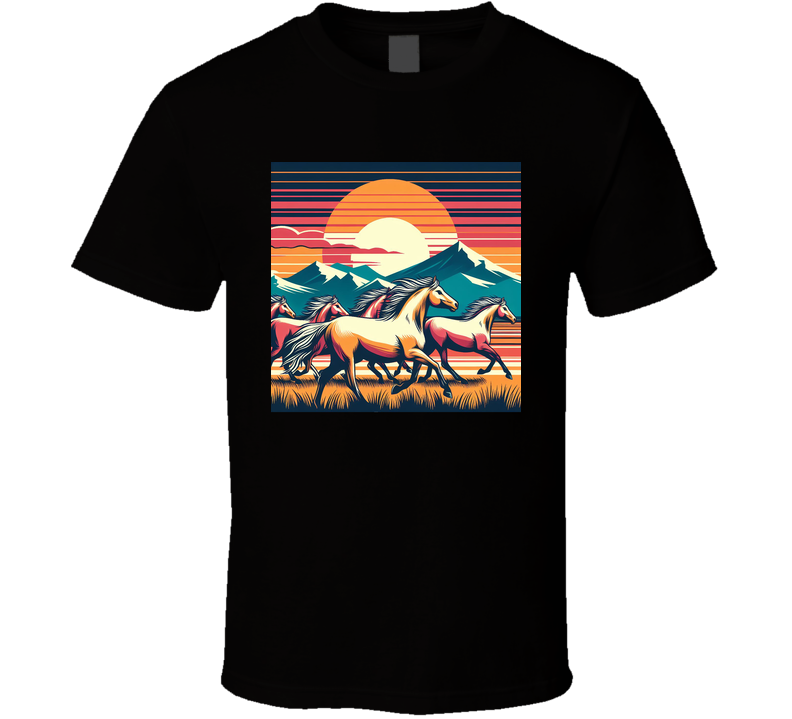 Wild Horses Stallions Fantasy T Shirt Wild Horses Stallions Fantasy T Shirt