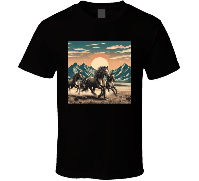 Wild Horses Cowboy Cowgirl Fantasy T Shirt Wild Horses Cowboy Cowgirl Fantasy T Shirt