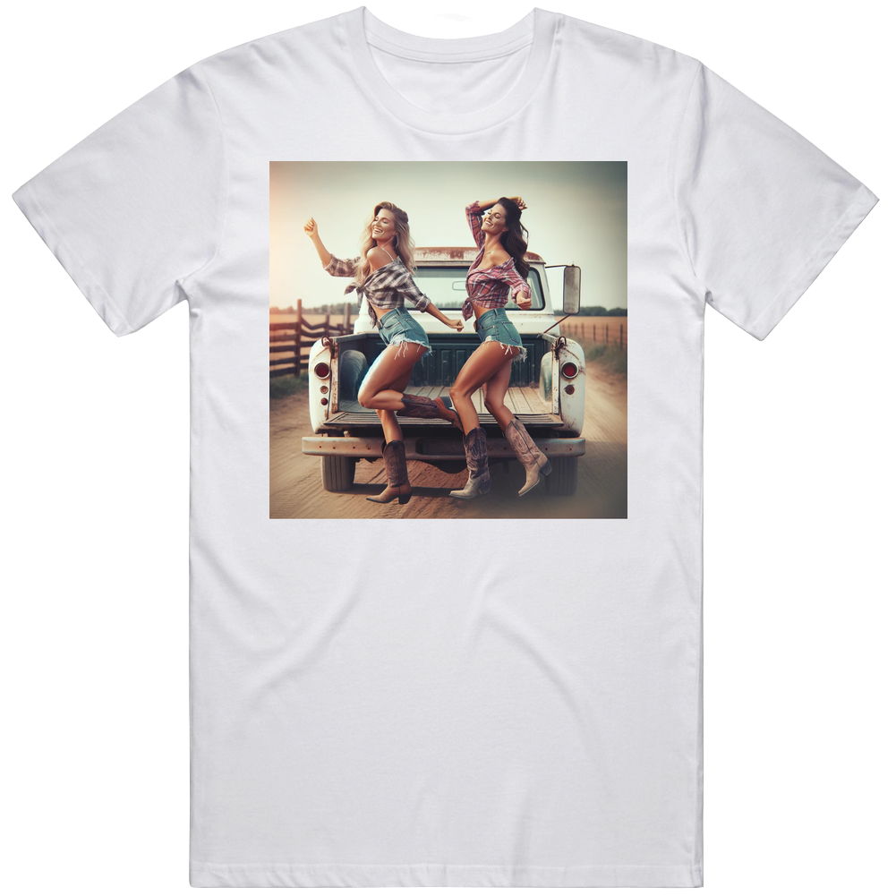 Country Girls Dancing Dirt Road Pick Up Truck T Shirt Country Girls Dancing Dirt Road Pick Up Truck T Shirt
