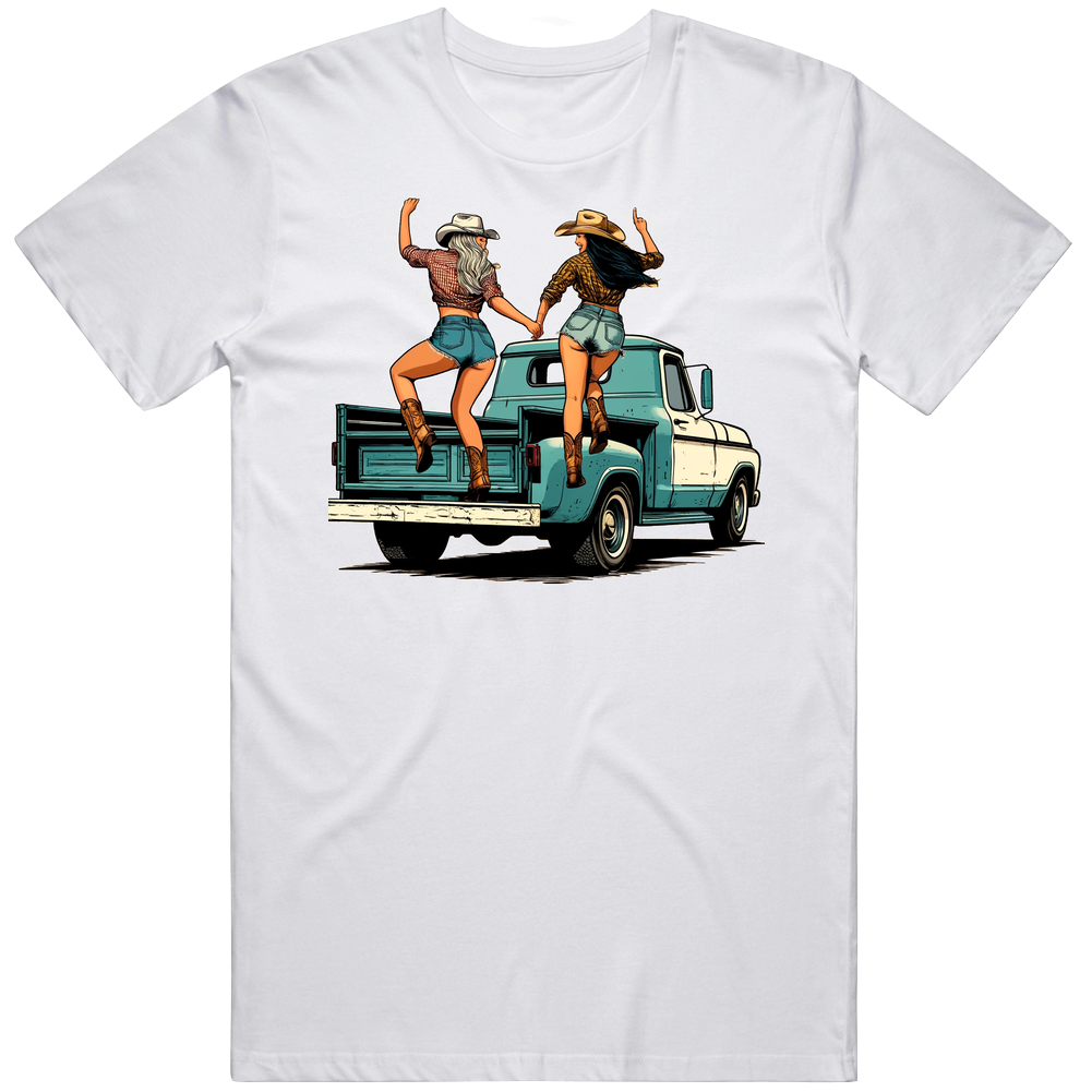 Country Girls Dancing Pick Up Truck T Shirt Country Girls Dancing Pick Up Truck T Shirt