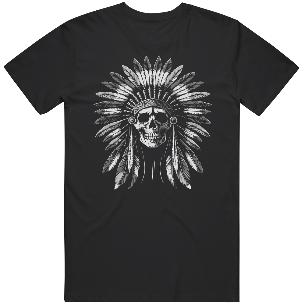 Native American History Skull Head Dress T Shirt Native American History Skull Head Dress T Shirt