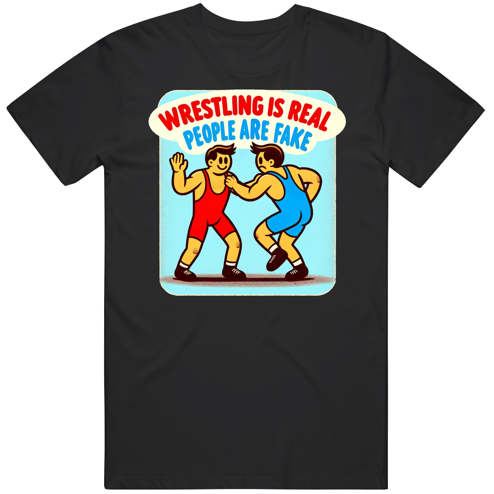 Wrestling Is Real People Are Fake Parody Funny T Shirt Wrestling Is Real People Are Fake Parody Funny T Shirt