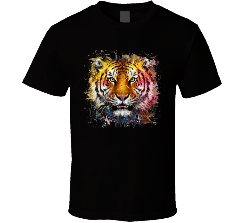 Tiger Splatter Painting Art T Shirt Tiger Splatter Painting Art T Shirt