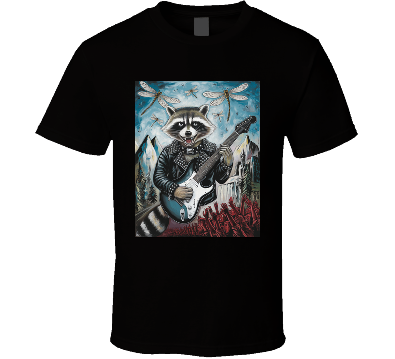 Rockin' Rockstar Racoon Funny Parody T Shirt Rockin' Rockstar Racoon Funny Parody T Shirt