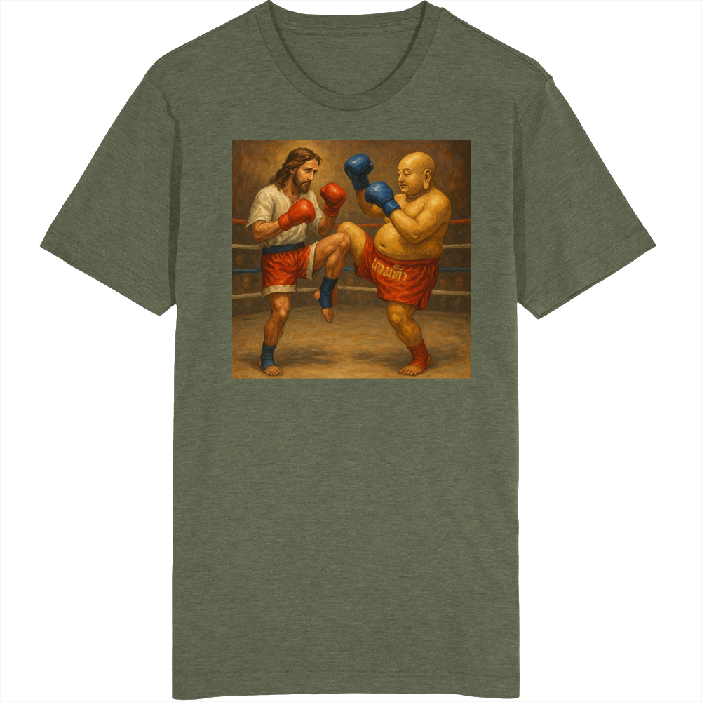 Jesus Vs Buddha Muay Thai Match T Shirt Jesus Vs Buddha Muay Thai Match T Shirt