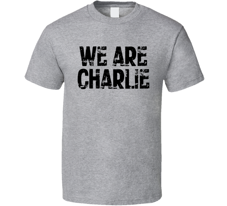 We Are Charlie Freedom of Speech Support Sports Grey T Shirt We Are Charlie Freedom of Speech Support Sports Grey T Shirt