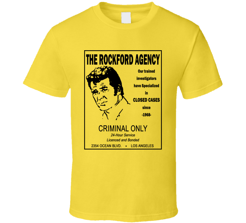 Rockford Files Jim Yellow Pages Ad 1970s PI TV funny T Shirt Rockford Files Jim Yellow Pages Ad 1970s PI TV funny T Shirt