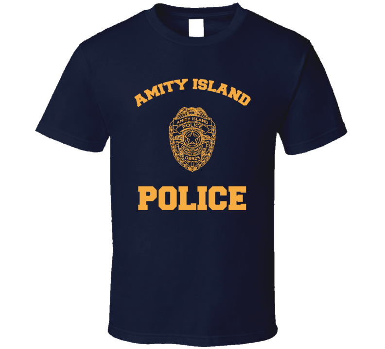Amity Police Jaws Navy shark horror movie T shirt Amity Police Jaws Navy shark horror movie T shirt