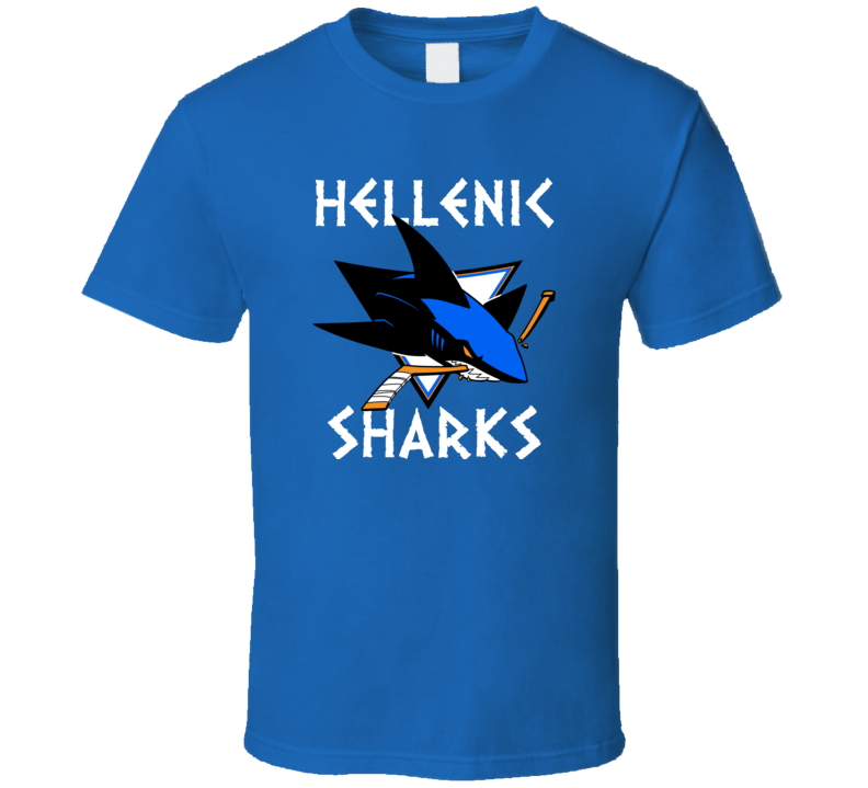 Custom Hellenic Sharks Greek Canadian National Ball Hockey Team T Shirt Custom Hellenic Sharks Greek Canadian National Ball Hockey Team T Shirt