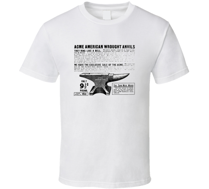Acme Anvil Ad Funny Cartoon Vintage T Shirt Acme Anvil Ad Funny Cartoon Vintage T Shirt