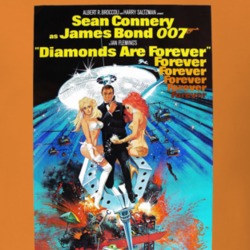Diamonds are Forever Sean Connery James Bond Connery 70s 007 movie white T shirt 09531