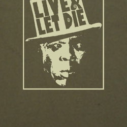 Live and Let Die James Bond 007 movie Roger Moore military green T shirt 09542