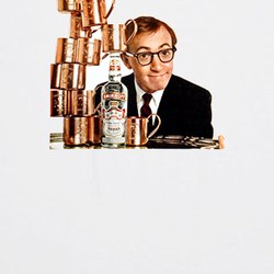 Smirnoff Vodka alcohol Woody Allen 70s ad vintage party t shirt 09578