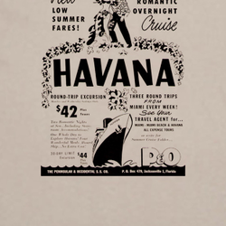 Havana cruise Cuba vintage retro ad tan t shirt 09598-NPT