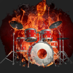 Drummer On Fire Flaming Music Rock Drums Party T shirt 1001147