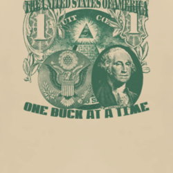 Dollar Bill USA One Buck at a time all seeing eye Hip Hop Pop Rock t shirt 1005668