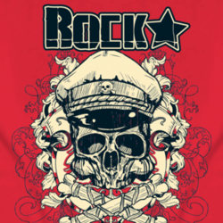 Rock Star Skull biker ladies fitted t shirt 1109552