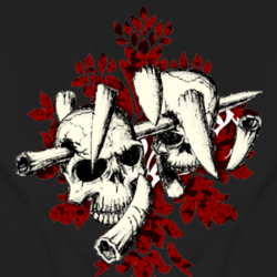 Skulls hot biker bartender ladies fitted t shirt 1247409