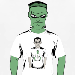 Frankenstein Monster Wearing Dracula Mash Funny Parody T Shirt 1723481