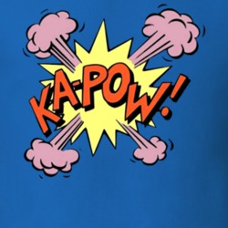 Ka-Pow Funny Royal Blue Comic T Shirt 218711