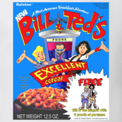 Bill And Teds Excellent Cereal Funny Retro Faded Ad Parody T Shirt 27810505