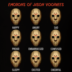 Emotions Of Jason Voorhees Friday The 13th Horror Funny Parody Fan T Shirt 29096179