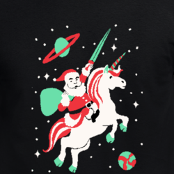 Santa Claus On A Unicorn Christmas Xmas Funny T Shirt 33090573