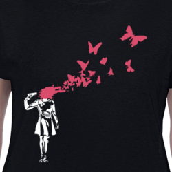 War Peace Butterflies Irony Parody Cool T Shirt 33453739