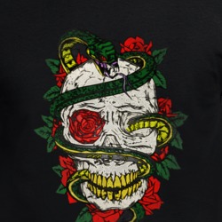 Skull Snake Roses Design T Shirt 35865775