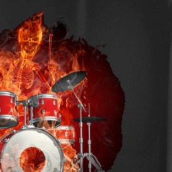 Drummer On Fire Flaming Music Rock Drums Party Mug 36545282