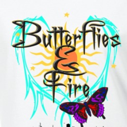 Butterflies & Fire Moth To A Flame Love Peace Ladies T Shirt 36554078
