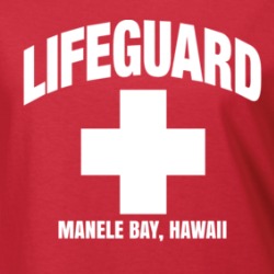 Lifeguard Manele Beay Hawaii Beach Ladies T Shirt 36591482