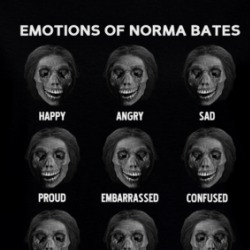 Emotions Of Norma Bates Psycho Horror Funny Fan Ladies T Shirt 36599140