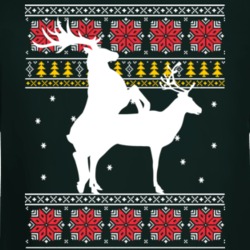 Ugly Christmas Sweater Reindeer Mating Funny Parody Long Sleeve 36663974