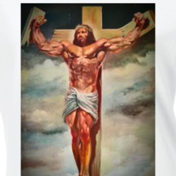 Jesus Lifts Bodybuilder God Gym Parody Ladies T Shirt 37112162