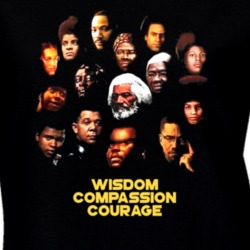 Black Heroes Icons Wisdom Compassion Courage Ladies T Shirt 37146061