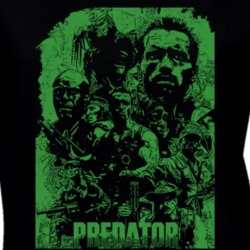 Predator Arnold Schwarzenegger Movie Action Fan Black Ladies T Shirt 37154474