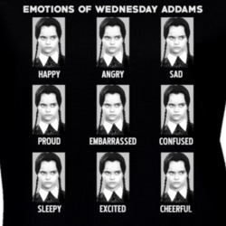 Emotions Of Wednesday Addams Funny Family Movie Ladies T Shirt 37454629