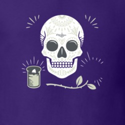 Hipster Day Of The Dead Skull With Rose And Candle T Shirt 37575915