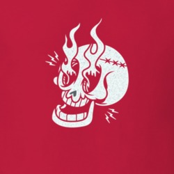 Skull Fire Tattoo Stamp Shirt Print Black Vector Traditional Apparel Biker Happy T Shirt 37575959